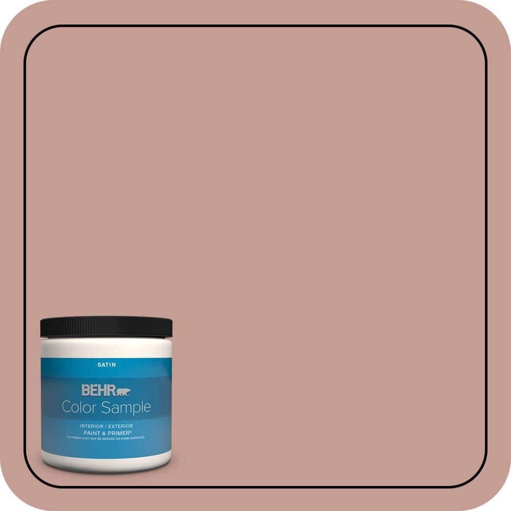 BEHR PREMIUM PLUS 8 oz. #S170-4 Retro Pink Satin Enamel Interior/Exterior Paint & Primer Color Sample