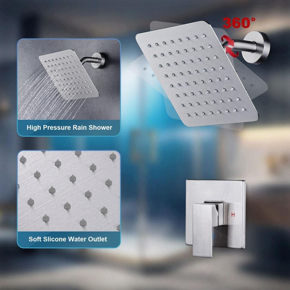 ALEASHA Single Handle 1-Spray Shower Faucet 1.8 GPM with Pressure Balance (Valve Included) (2)