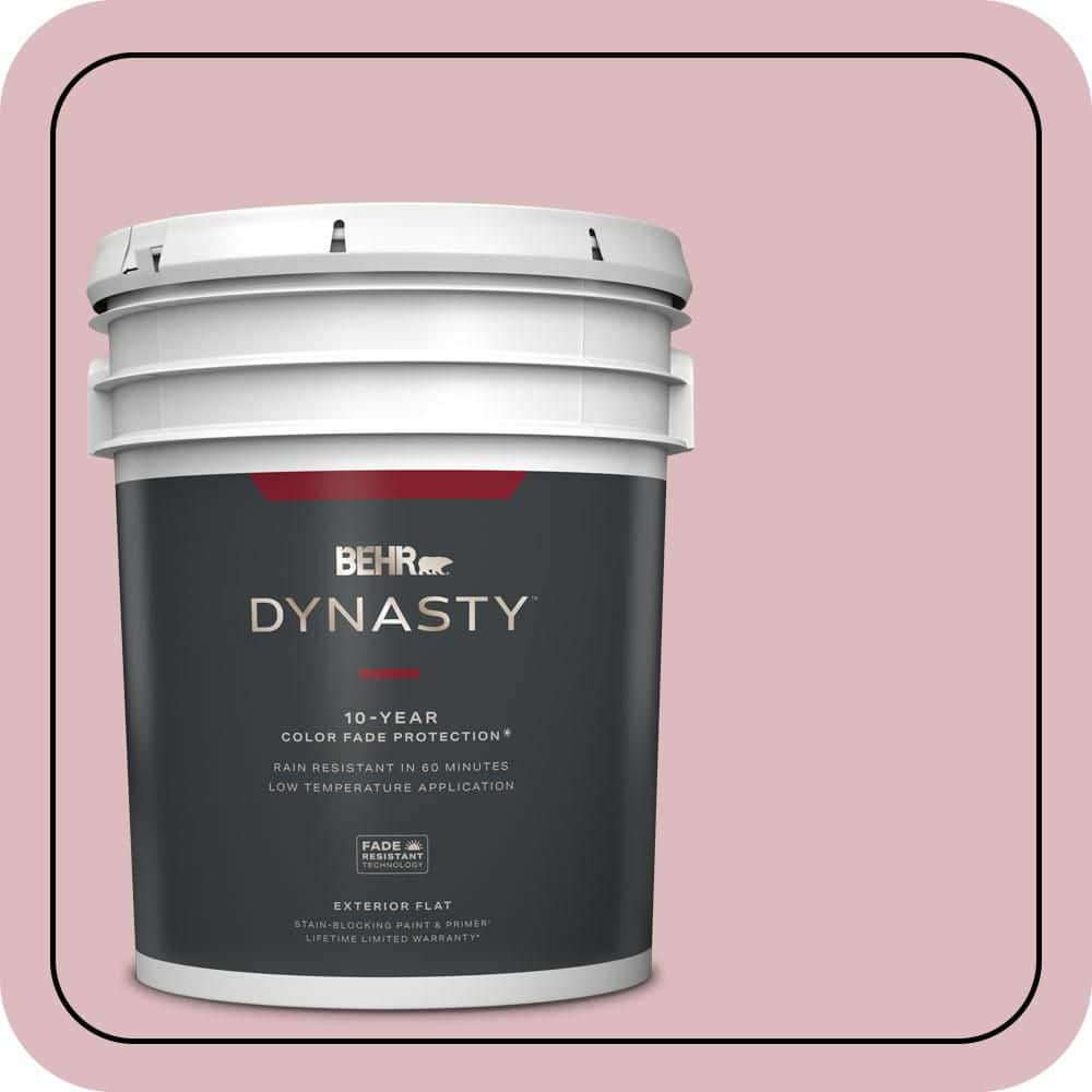 BEHR DYNASTY 5 gal. #S130-2 Shy Smile Flat Exterior Stain-Blocking Paint & Primer