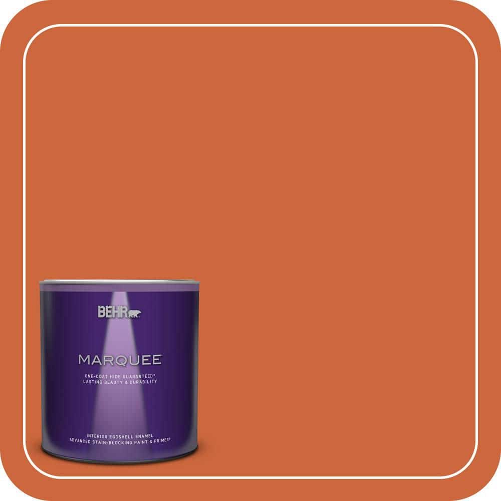 BEHR MARQUEE 1 qt. #S-H-250 Pumpkin Patch Eggshell Enamel Interior Paint & Primer