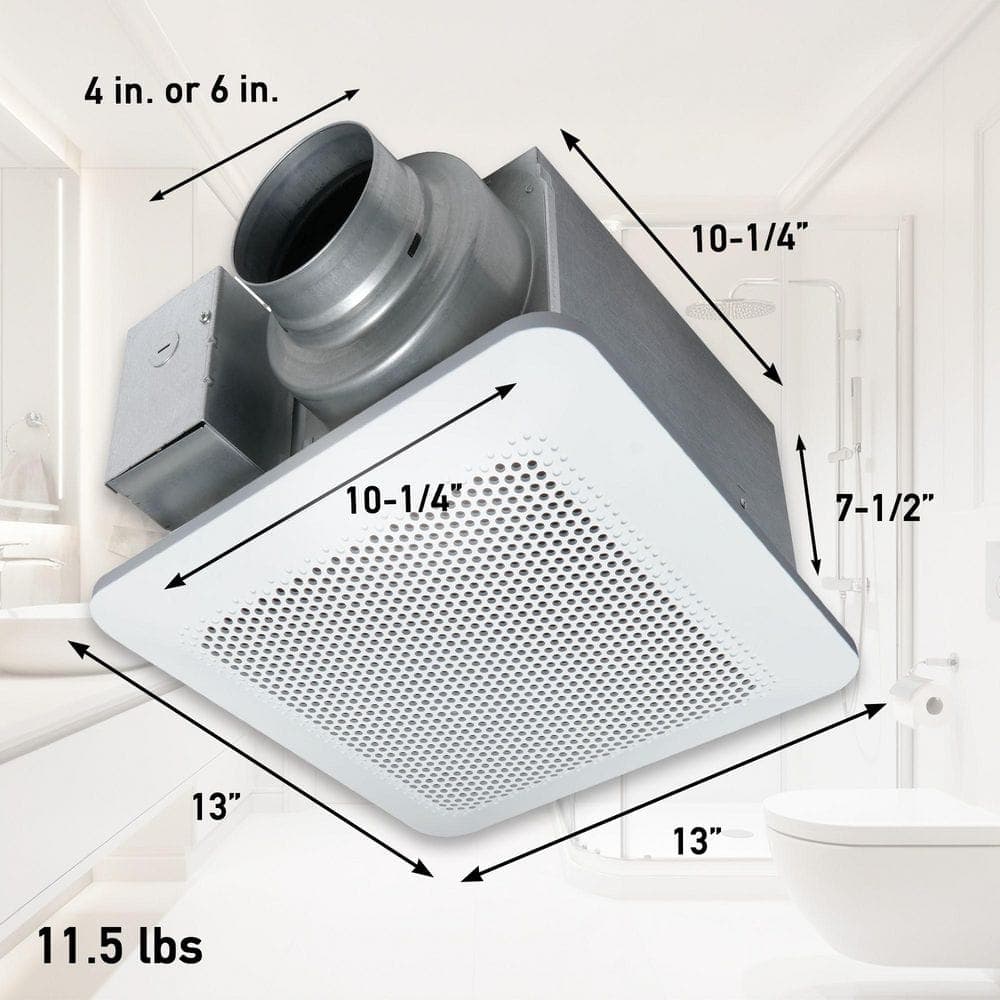 Panasonic Whisper Choice Auto DC Pick-A-Flow 80/110 CFM Ceiling Bathroom Exhaust Fan with Humidity Sense and Flex-Z Fast Bracket (4)