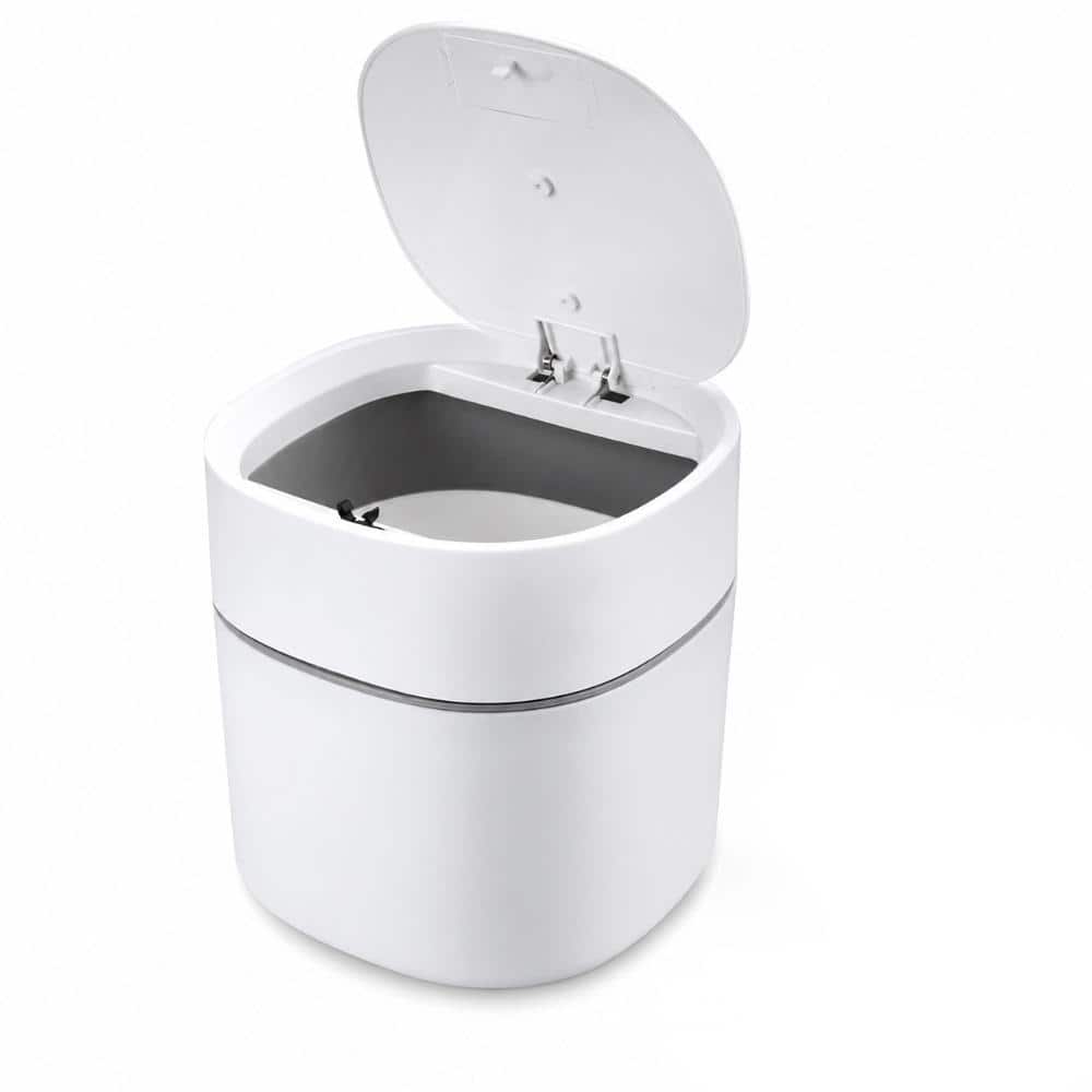 Unbranded Mini Desk Trash Can with Lid, 0.5 Gallon 2 L Countertop Waste Basket, Plastic Desk Bin, 180 Bags Included