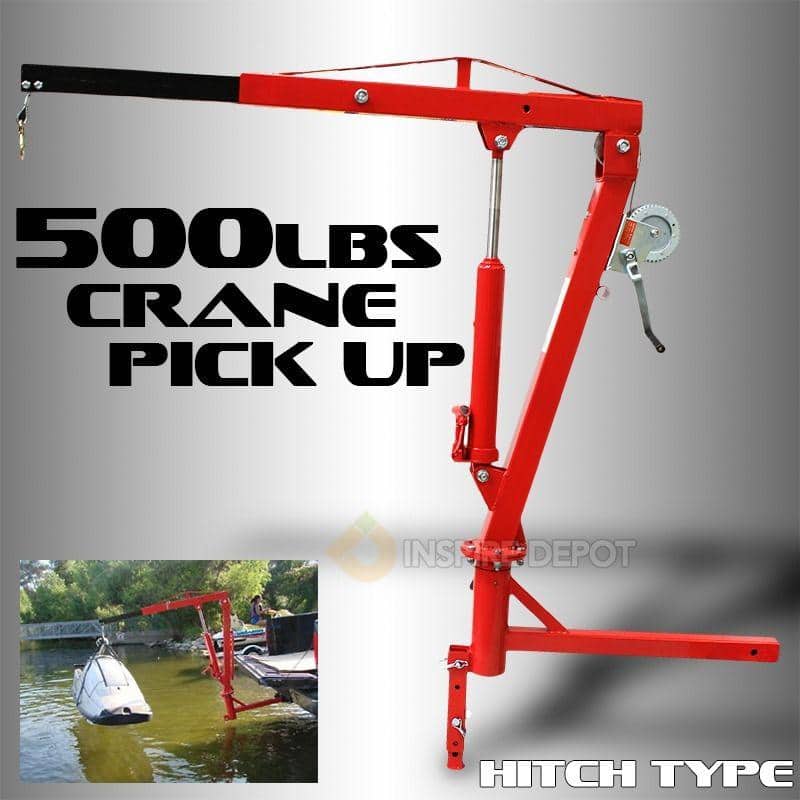 STARK USA 500 LB Pickup Truck Hydraulic PWC Dock JIB Engine Hoist Crane Hitch Mount Lift (3)