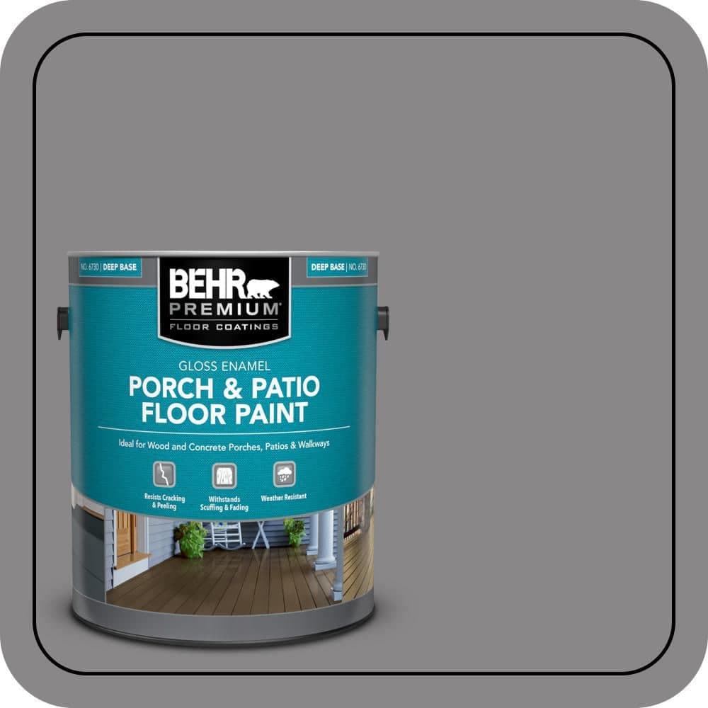 BEHR PREMIUM 1 gal. #PPU26-04 Falcon Gray Gloss Enamel Interior/Exterior Porch and Patio Floor Paint