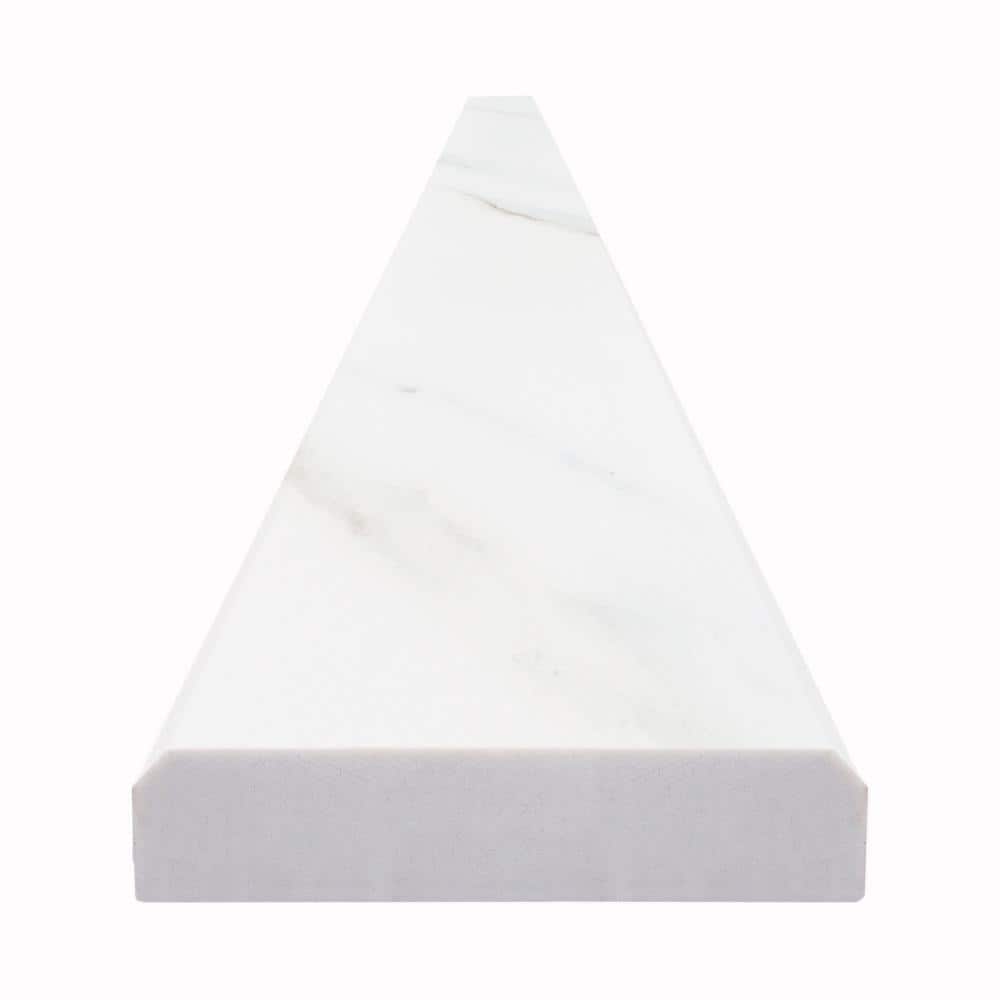 MSI Calacatta Nowy 2 in. x 36 in. Polished Engineered Marble Double Beveled Threshold Tile Trim(3 lin. ft. /Each) (4)