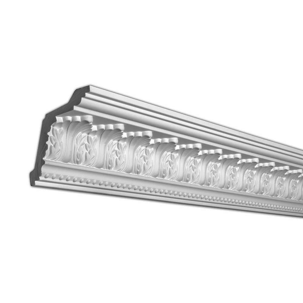 American Pro Decor 5 in. x 4-3/8 in. x 96 in. Acanthus and Dots Polyurethane Crown Moulding Pro Pack 16 LF (2-Pack) (1)