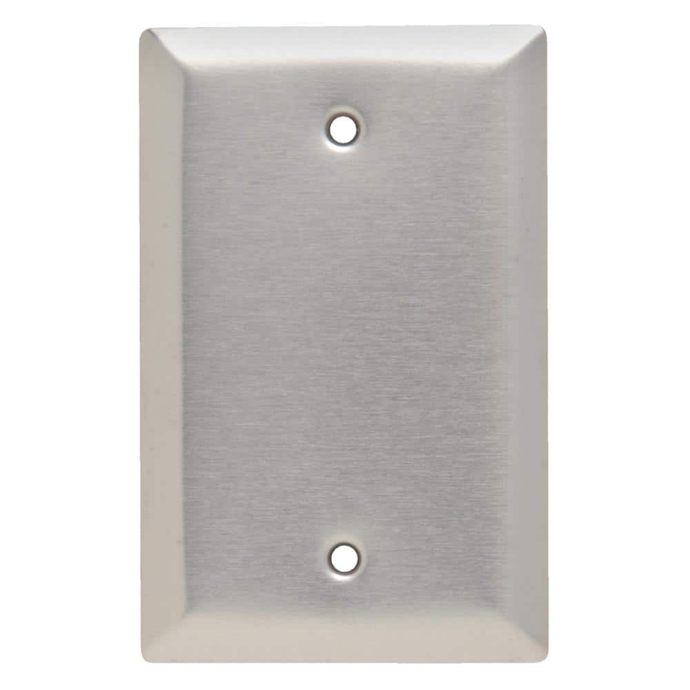 Legrand Pass & Seymour 302/304 S/S 1 Gang Box Mounted Blank Jumbo Wall Plate, Stainless Steel (1-Pack) (1)