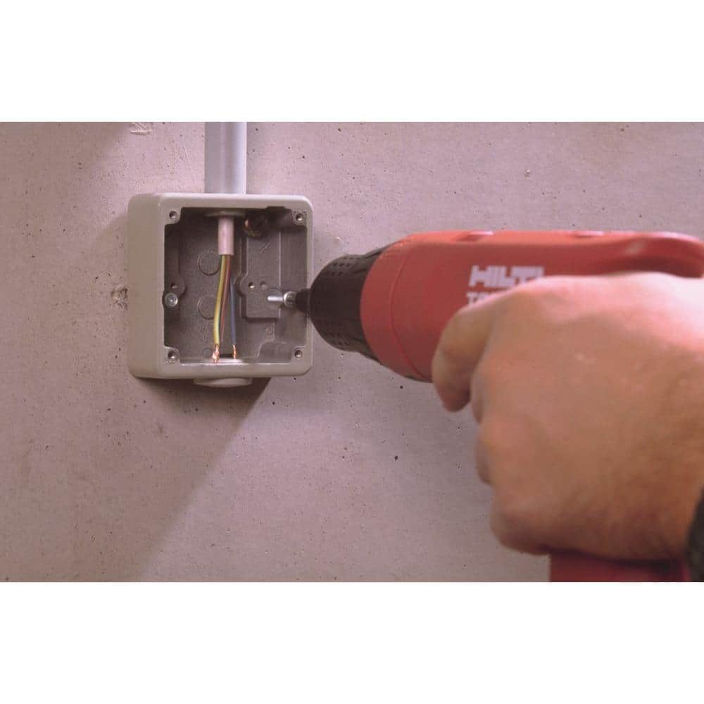 Hilti 1/4 in. x 1-5/8 in. Plastic Flat Head Phillips Impact Anchors with Carbon Steel Screw (100-Pack) (3)
