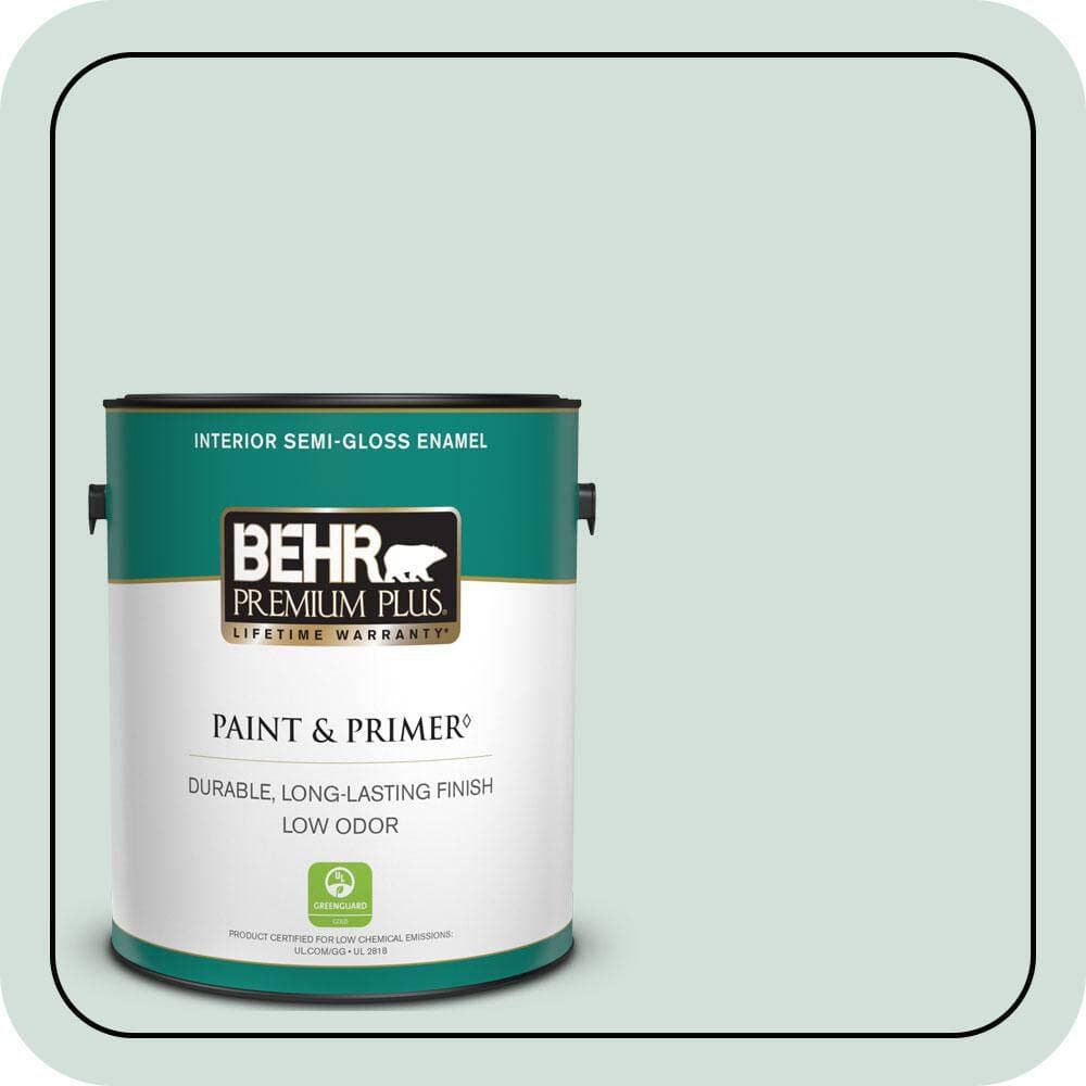 BEHR PREMIUM PLUS 1 Gal. #S430-1A Reflecting Moment Semi-Gloss Enamel Low Odor Interior Paint and Primer