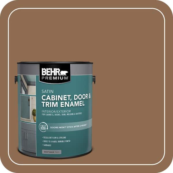 BEHR PREMIUM 1 gal. #N250-6 Split Rail Satin Enamel Interior/Exterior Cabinet, Door & Trim Paint (2)