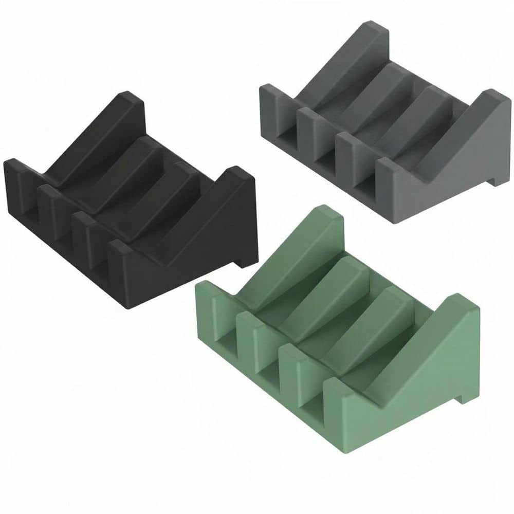 Unbranded 3 Pack Silicone Self Draining Bar Soap Dish Set with Waterfall and Vented Bottom for Shower and Sink (1)