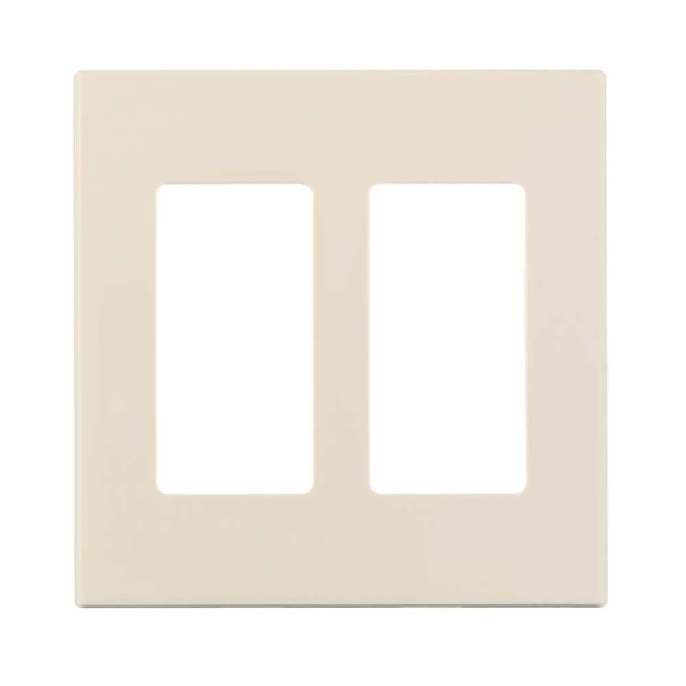 Leviton 2-Gang Light Almond Decora/Rocker Polycarbonate Standard Screwless Wall Plate (1-Pack) 80309-T