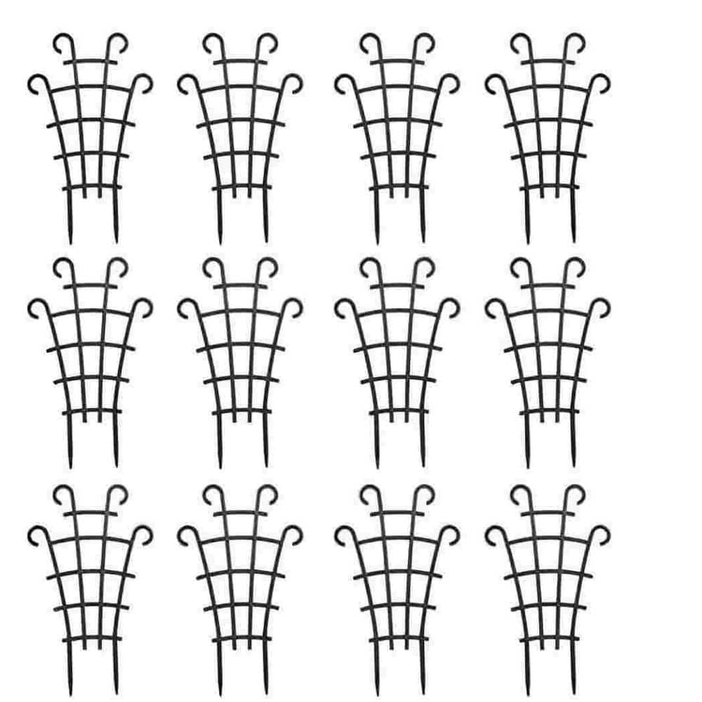 NVNOO Plastic Small Indoor Plant Trellis for Houseplants Flower Plant Support, Dark Green (12-Pack) (1)