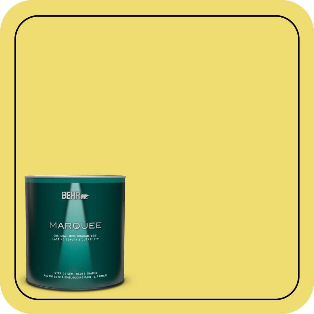 BEHR MARQUEE 1 qt. #T15-15 Plastic Lime Semi-Gloss Enamel Interior Paint & Primer