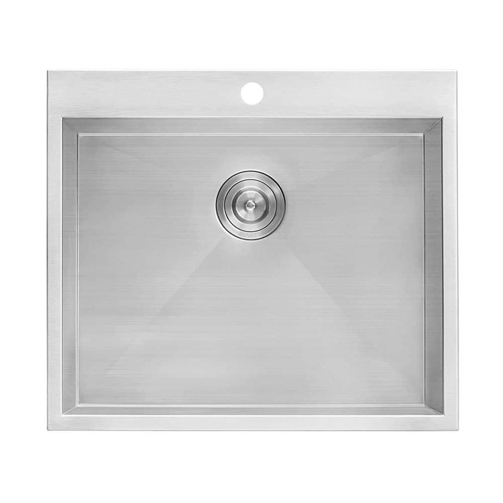 Ruvati Forma 25 in. Drop-in Topmount Single Bowl 16-Gauge Stainless Steel Laundry Utility Sink with 1 Hole (2)