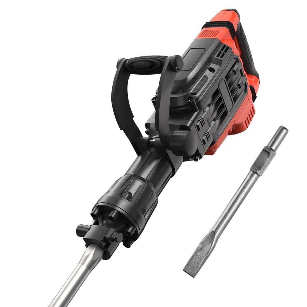 SKYSHALO Demolition Jack Hammer, 29. 72in. x 6. 5in. with 3500W Jack Hammer Concrete Breaker, 2pcs Chisel with Gloves and 360°C