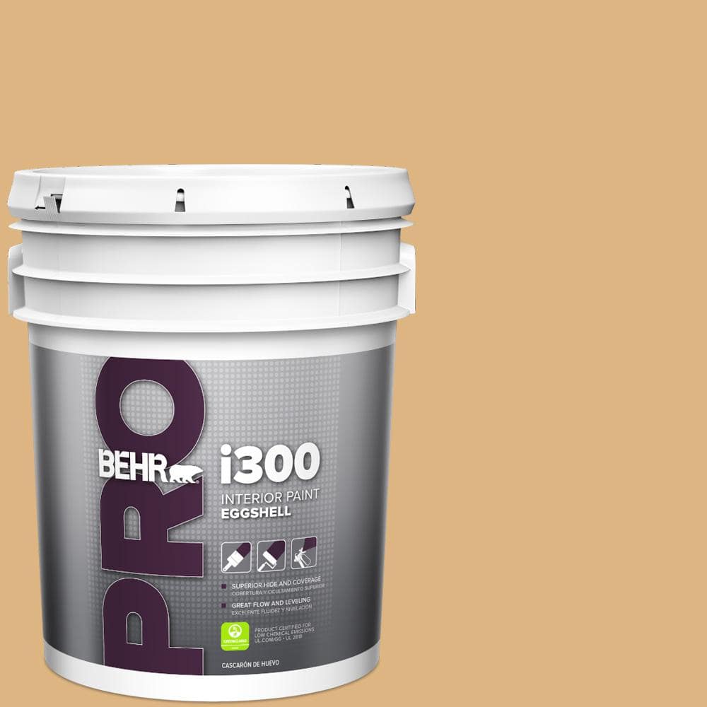 BEHR PRO 5 gal. #HDC-CL-18 Cellini Gold Eggshell Interior Paint