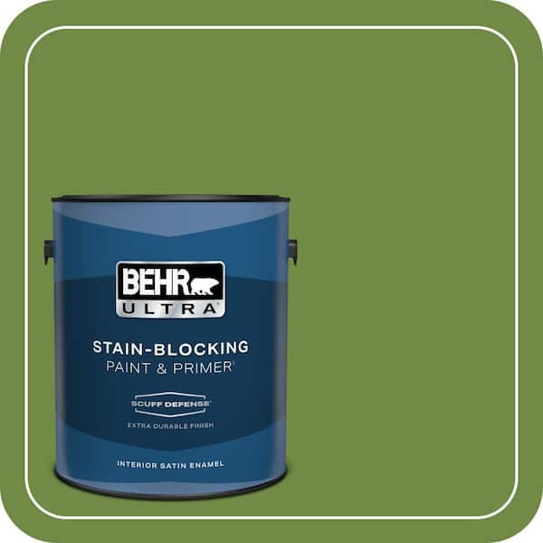 BEHR ULTRA 1 gal. #S-H-420 Shamrock Extra Durable Satin Enamel Interior Paint & Primer (2)