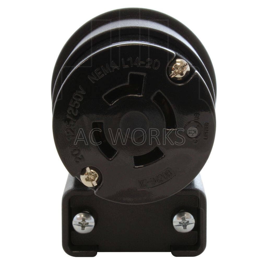AC WORKS NEMA L14-20R 20A 125/250V 4-Prong Elbow Locking Female Connector With UL, C-UL Approval (3)