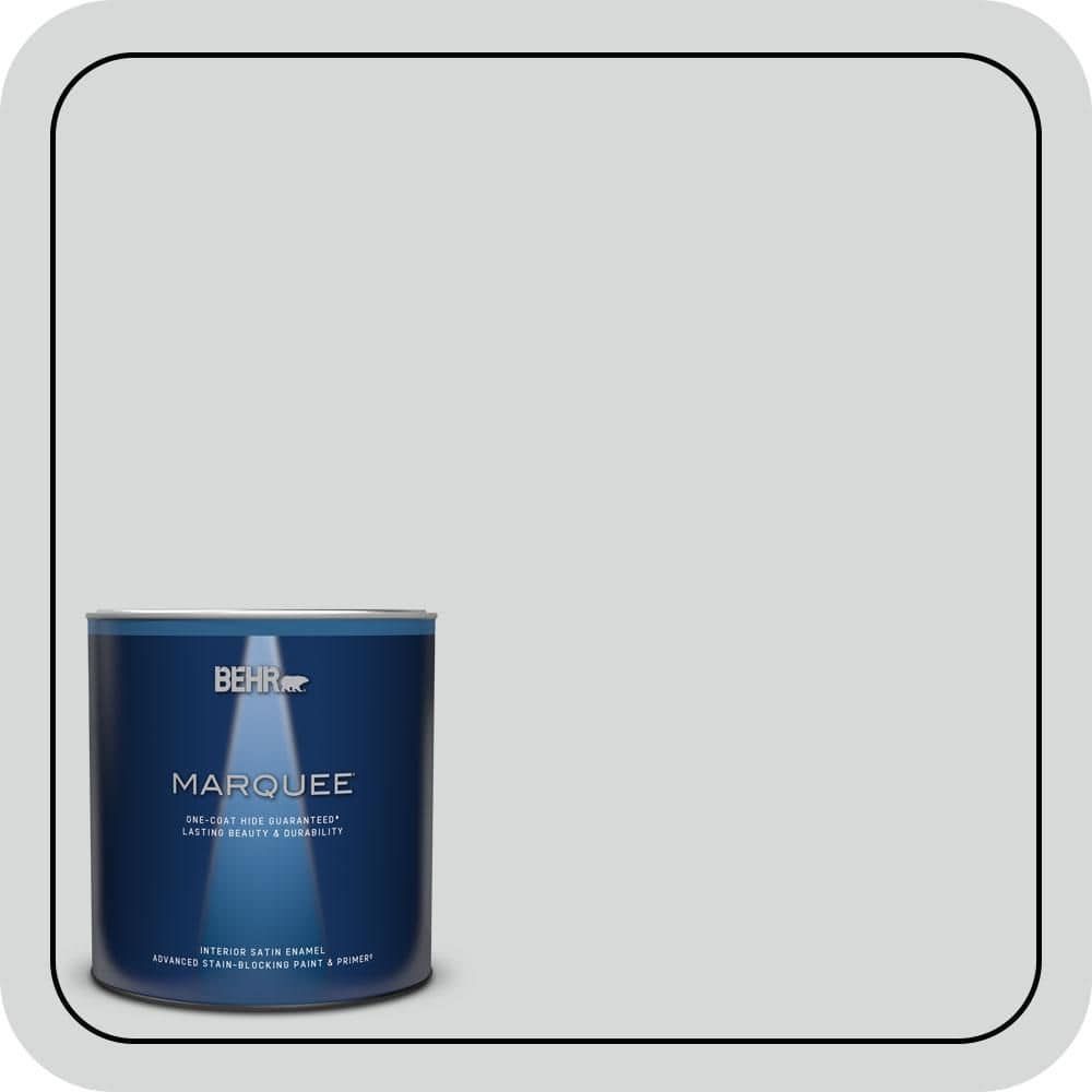BEHR MARQUEE 1 qt. #MQ3-25 Gray Shimmer One-Coat Hide Satin Enamel Interior Paint & Primer (1)