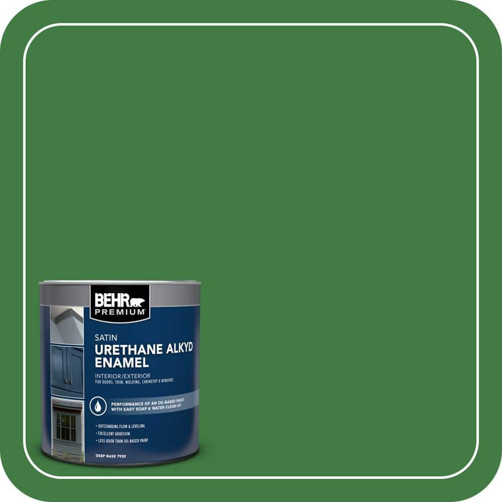 BEHR PREMIUM 1 qt. #M390-7 Hills of Ireland Satin Enamel Urethane Alkyd Interior/Exterior Paint (1)
