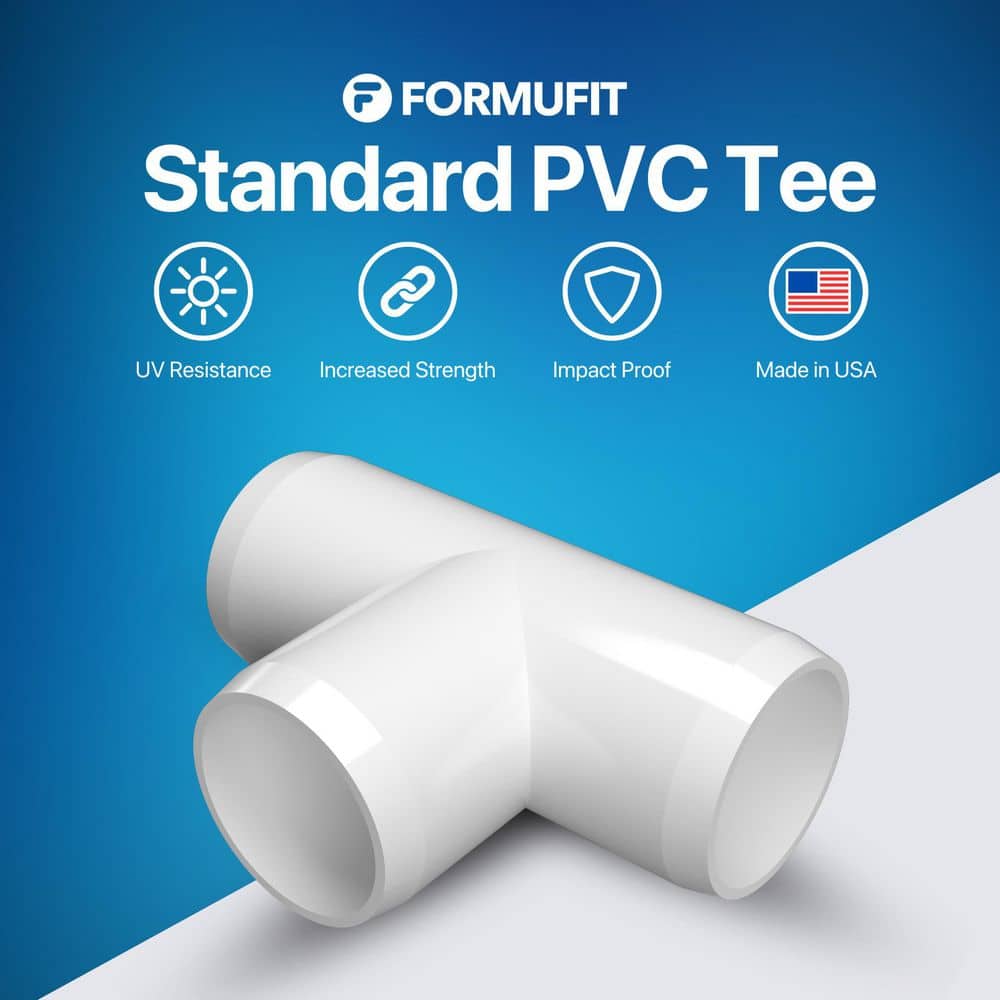 Formufit 1-1/2 in. Furniture Grade PVC Tee in White (4-Pack) (2)
