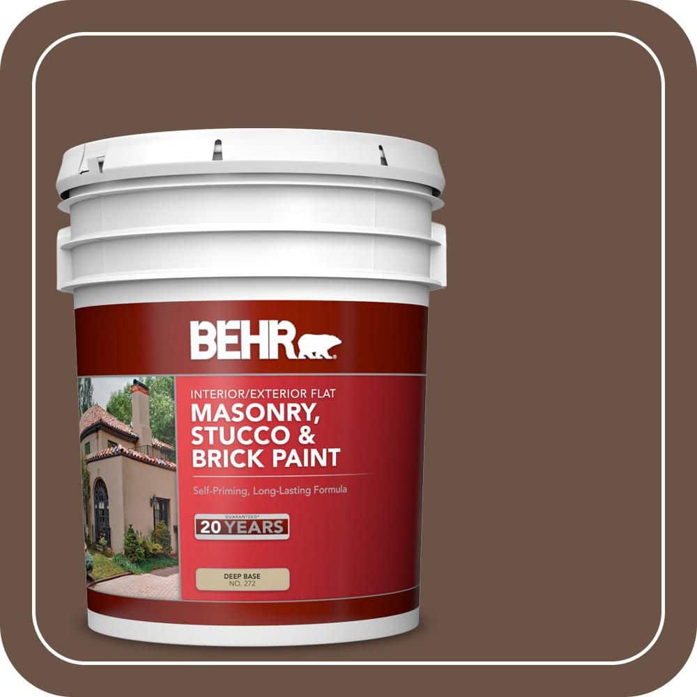 BEHR 5 gal. #N190-7 Moose Trail Flat Interior/Exterior Masonry, Stucco and Brick Paint (1)