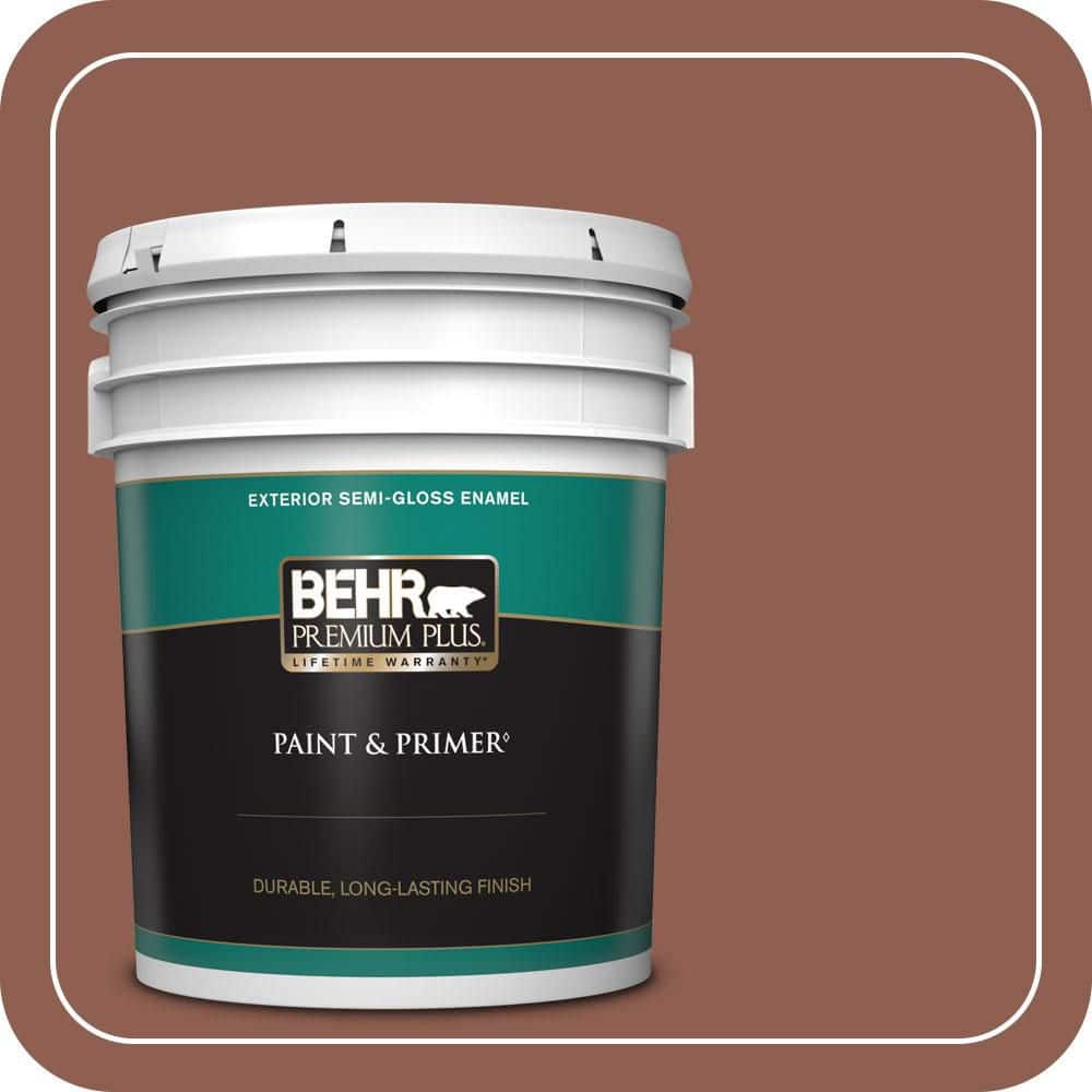BEHR PREMIUM PLUS 5 gal. #MQ1-61 Upper Eastside Semi-Gloss Enamel Exterior Paint & Primer