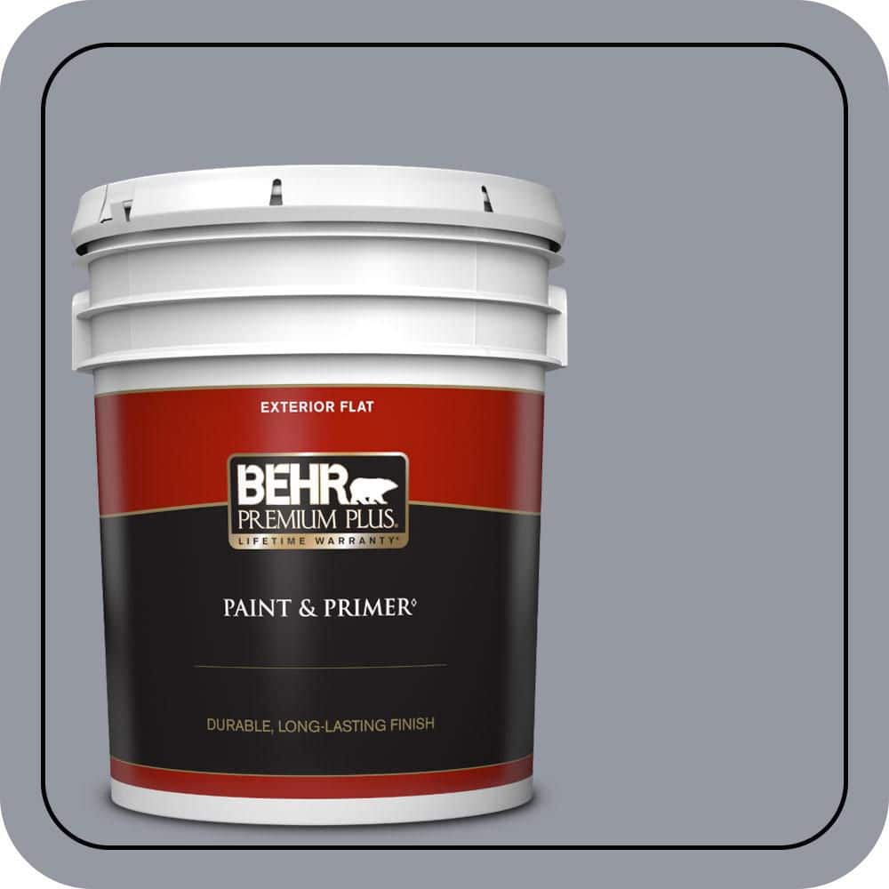 BEHR PREMIUM PLUS 5 gal. #N540-4 Silhouette Flat Exterior Paint & Primer