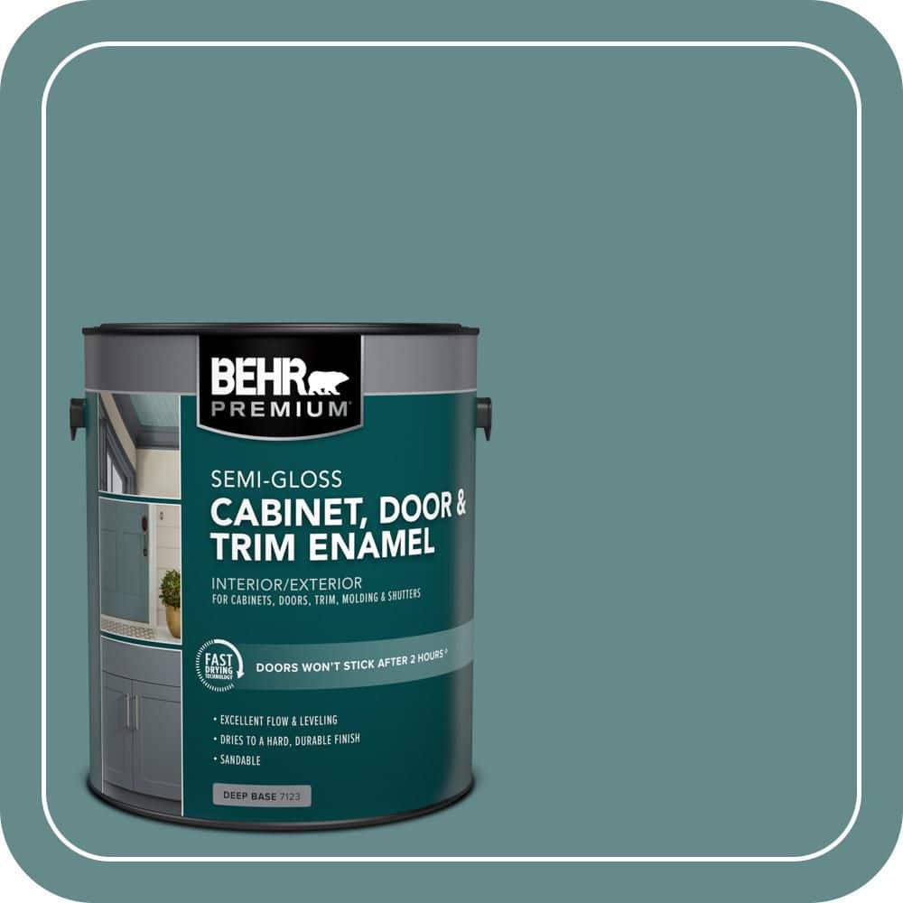 BEHR PREMIUM 1 gal. #S440-5 Tasmanian Sea Semi-Gloss Enamel Interior/Exterior Cabinet, Door & Trim Paint