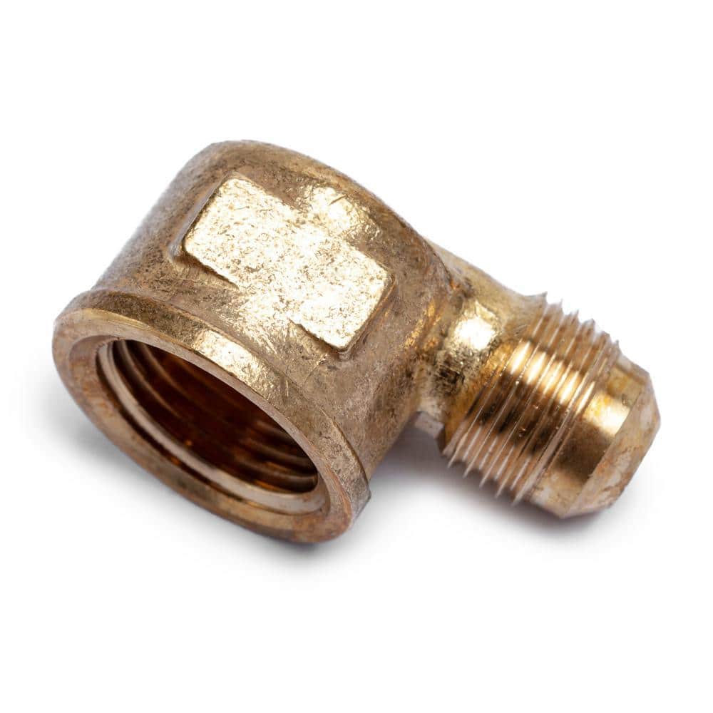 LTWFITTING 3/8 in. Flare 1/2 in. FIP Brass 90-Degree Flare Elbow Fitting (2)