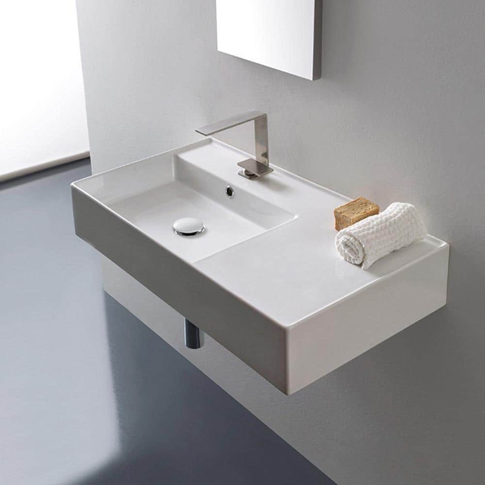 Nameeks Teorema Wall Mounted Bathroom Sink in White (2)