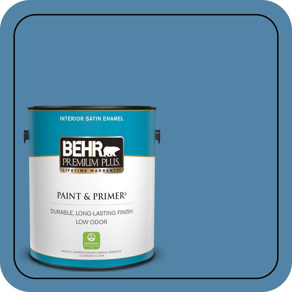 BEHR PREMIUM PLUS 1 gal. #M500-4 Hemisphere Satin Enamel Low Odor Interior Paint & Primer