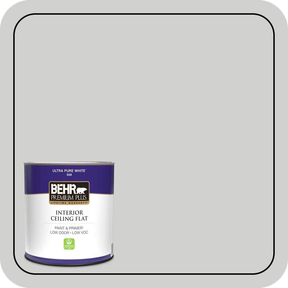 BEHR PREMIUM PLUS 1 qt. #N520-1 White Metal Ceiling Flat Interior Paint & Primer (1)