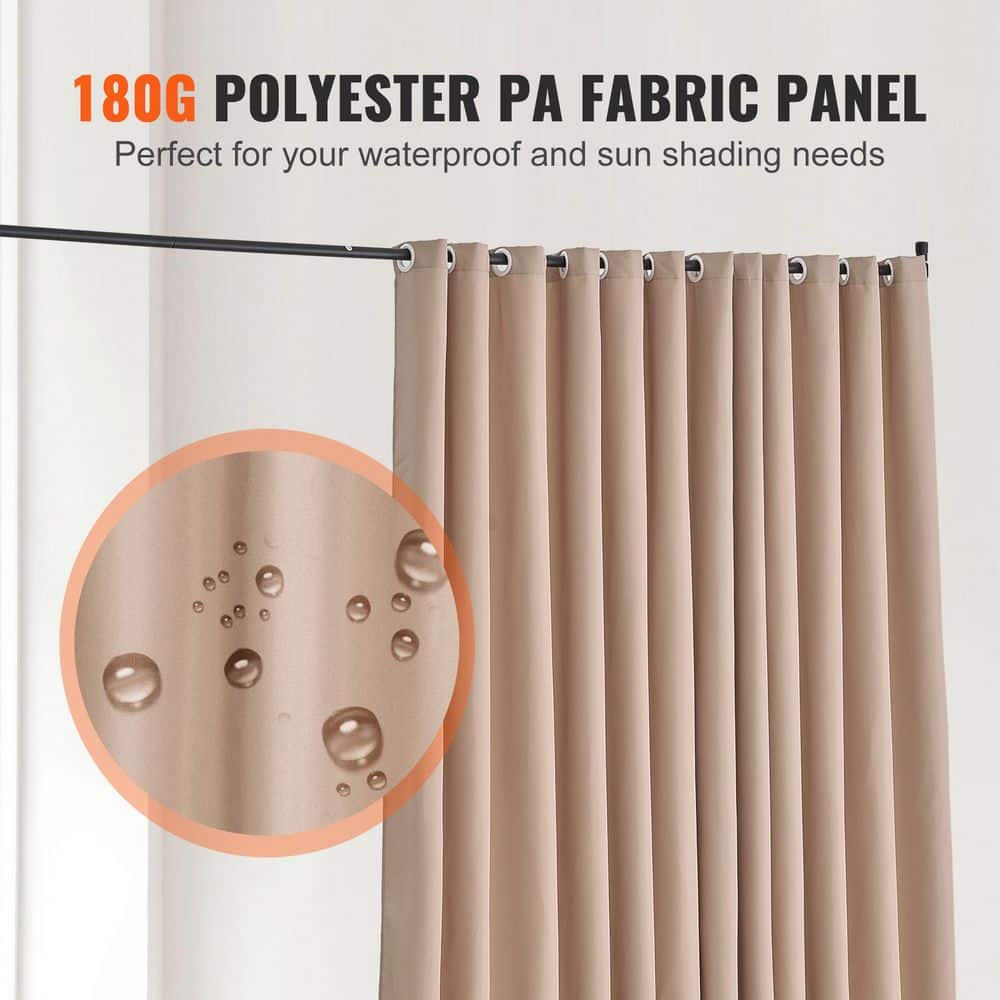 SKYSHALO Room Divider, Portable, with Wheels Curtain Divider Stand, Freestanding Room Privacy Screen, Brown, Composite (3)