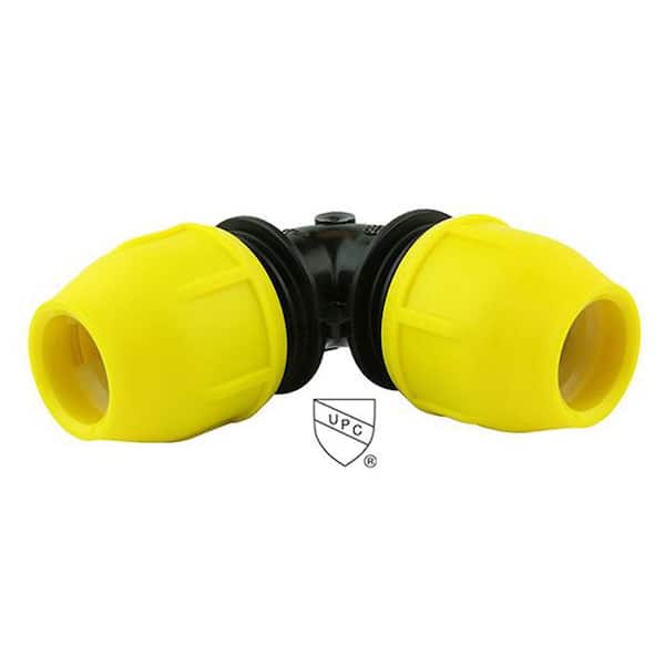 HOME-FLEX 1/2 in. IPS DR 9.3 Underground Yellow Poly Gas Pipe 90-Degree Elbow (2)
