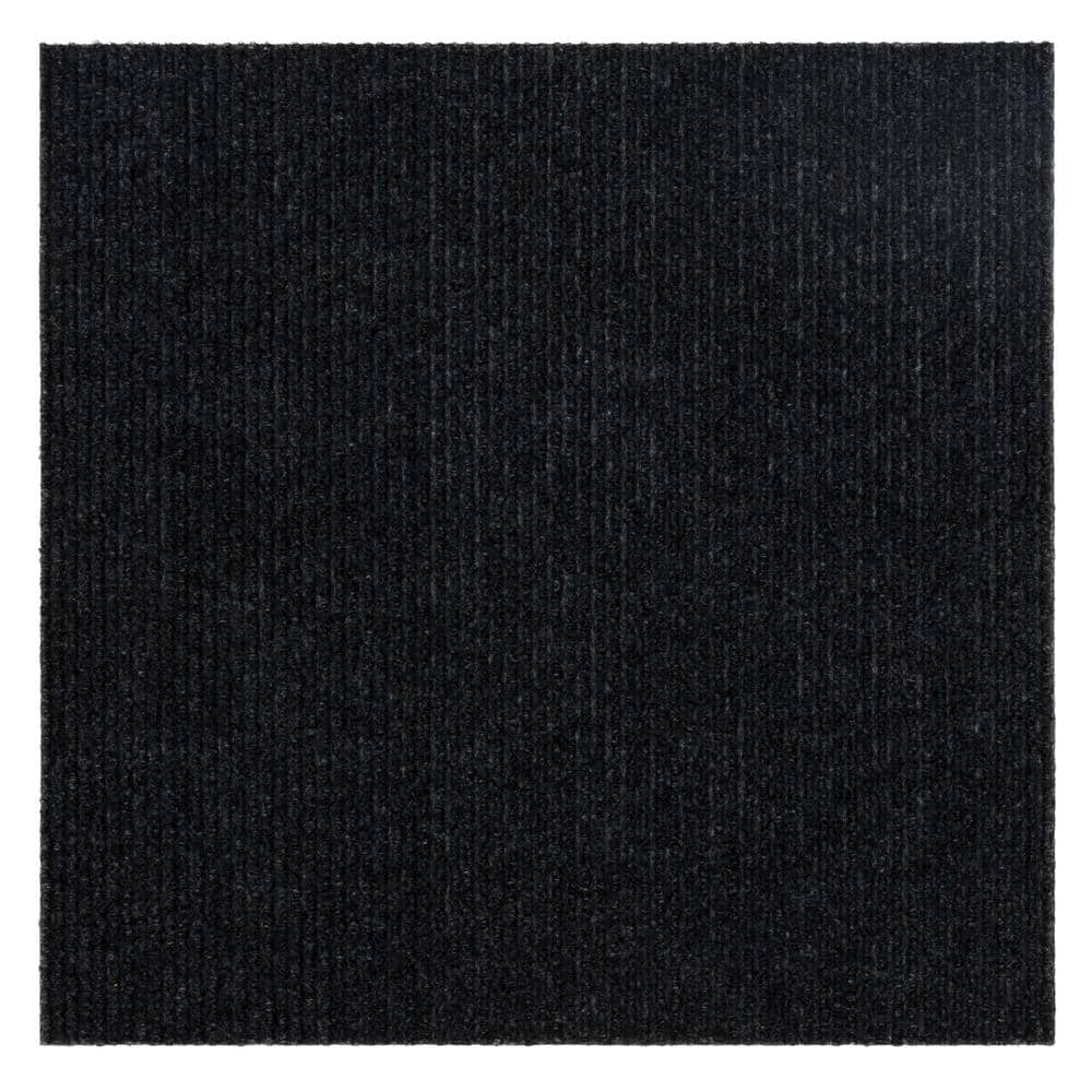 TrafficMaster Black 8 ft. x 10 ft. Wide Wale Coal Area Rug (2)