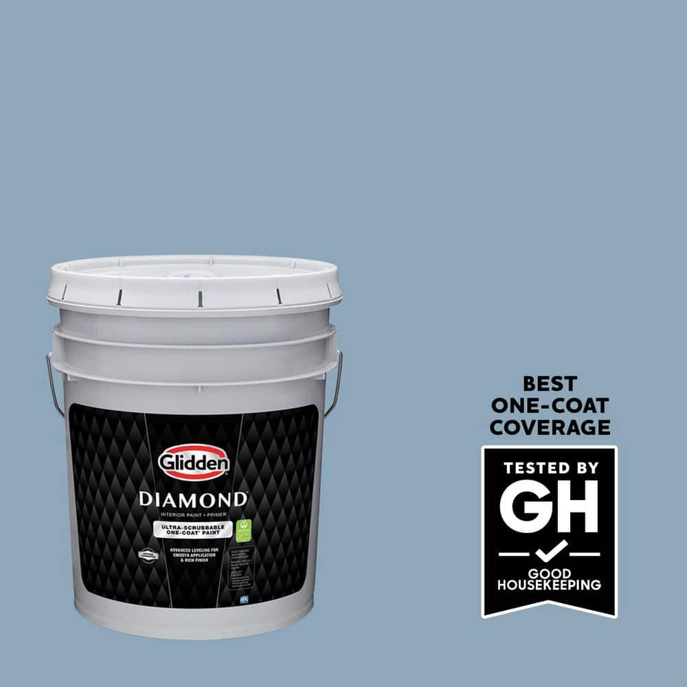 Glidden Diamond 5 gal. PPG1155-5 Dresden Dream Satin Interior Paint with Primer