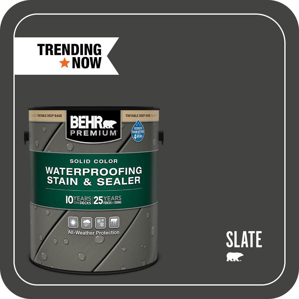 BEHR PREMIUM 1 gal. #SC-102 Slate Solid Color Waterproofing Exterior Wood Stain and Sealer (1)