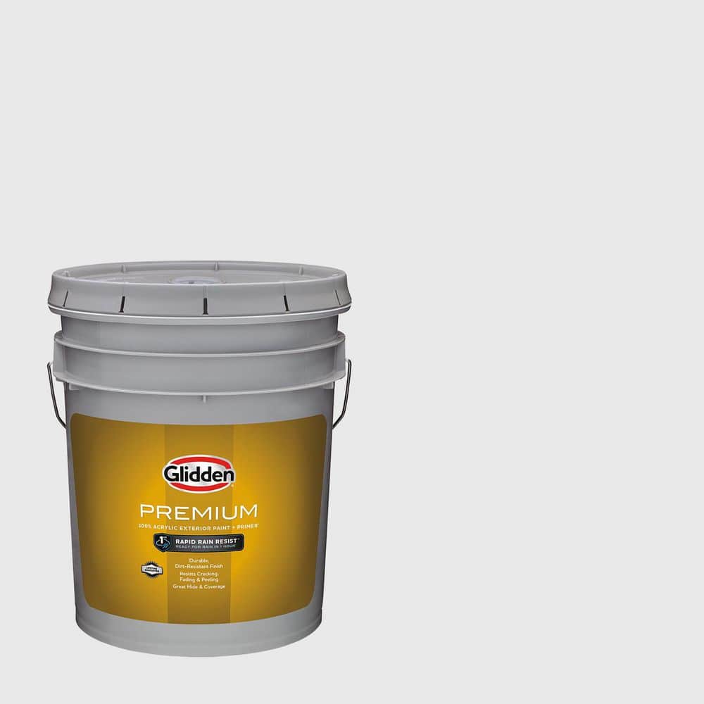 Glidden Premium 5 gal. PPG1043-1 Snowbank Semi-Gloss Exterior Latex Paint
