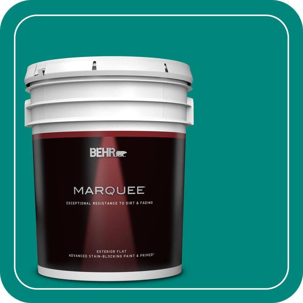 BEHR MARQUEE 5 gal. #P450-7 Mystic Turquoise Flat Exterior Paint & Primer