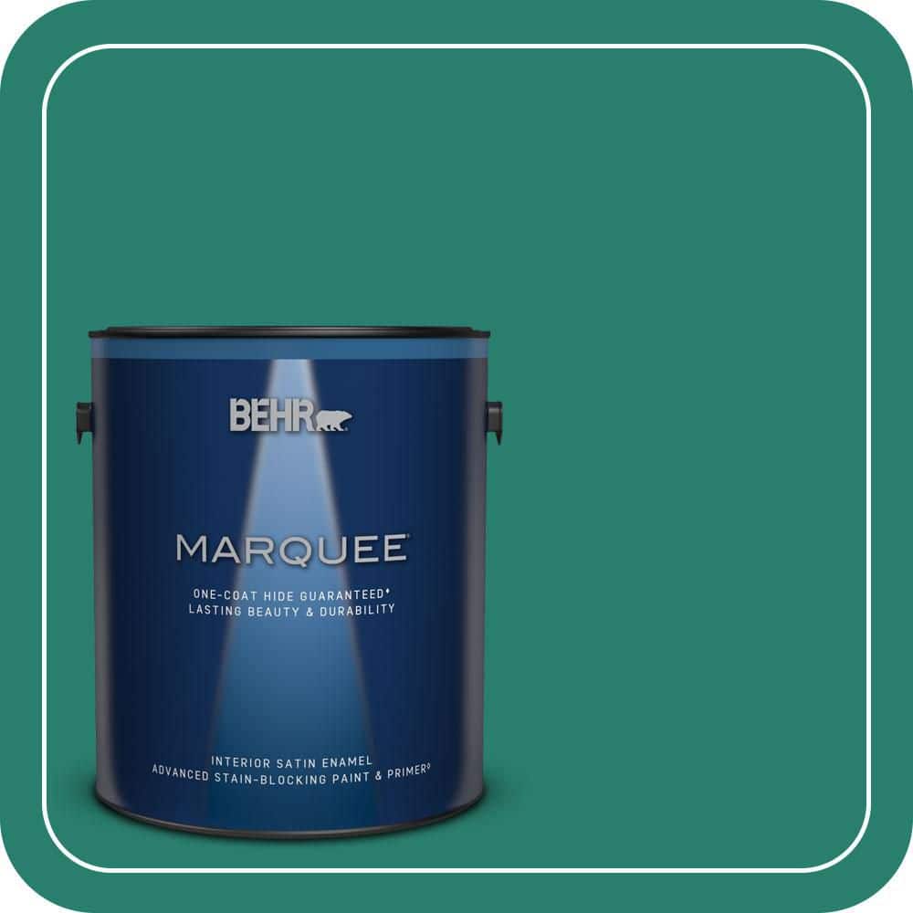 BEHR MARQUEE 1 gal. #P440-7 Mermaid Sea Satin Enamel Interior Paint & Primer