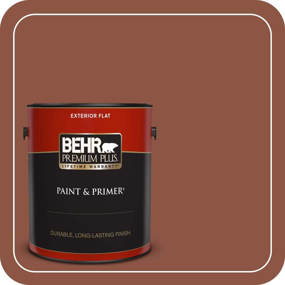BEHR PREMIUM PLUS 1 gal. #S180-7 True Copper Flat Exterior Paint & Primer