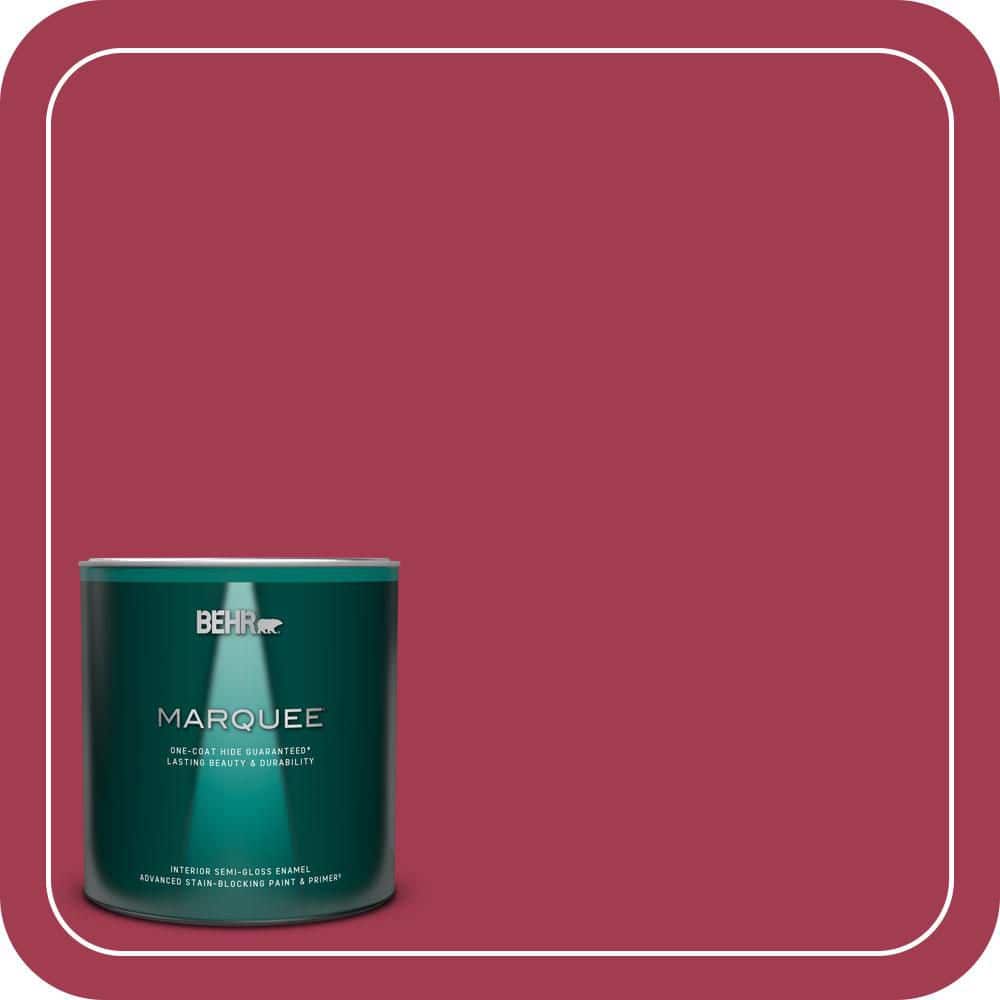 BEHR MARQUEE 1 qt. #S-G-120 Strawberry Daiquiri Semi-Gloss Enamel Interior Paint & Primer