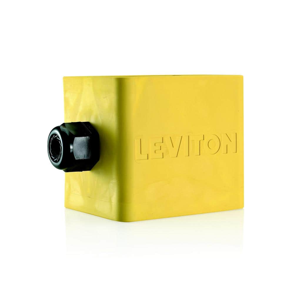Leviton 2-Gang Standard Depth Pendant Style Cable Dia 0.590 in. - 1.000 in. Portable Outlet Box, Yellow 3200-2Y (1)