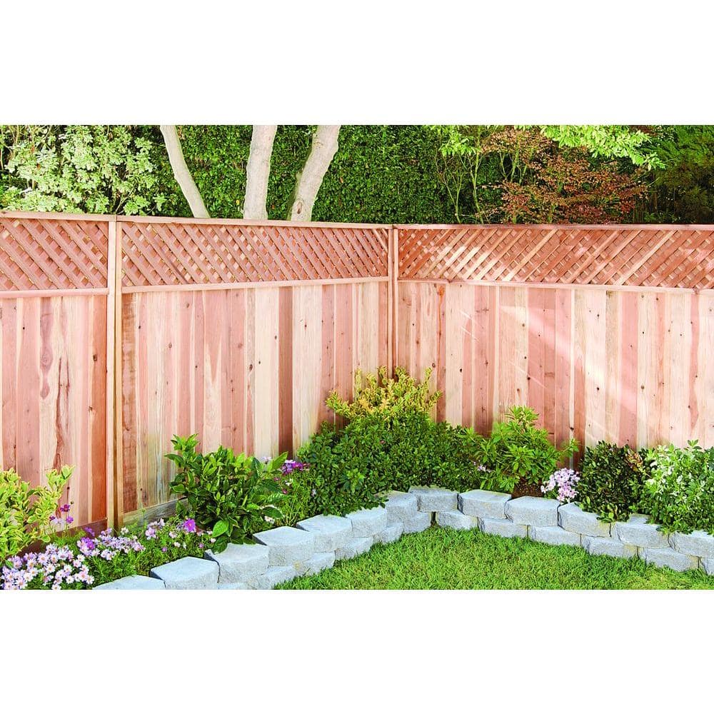 Mendocino Forest Products 6 ft. x 8 ft. Privacy Flat Top Flat Redwood Lattice Wood Fence Panel (2)