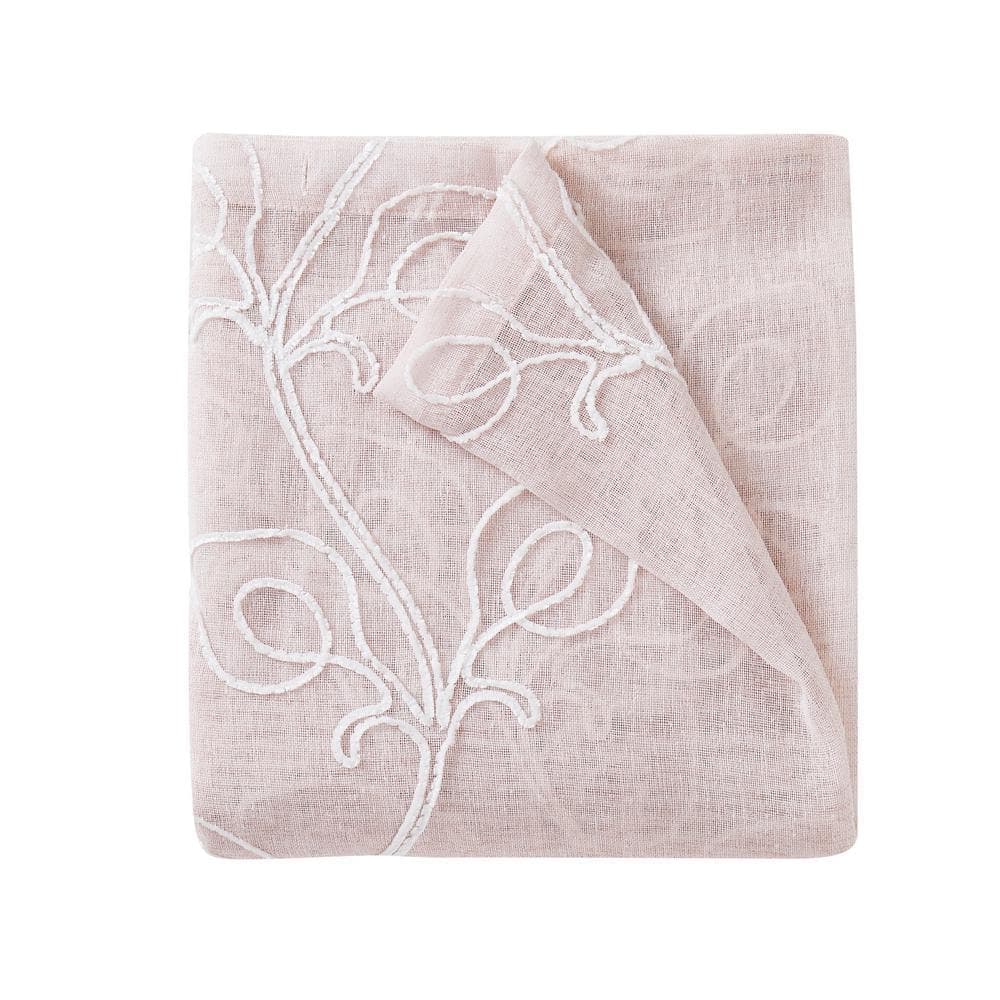 Dainty Home Stella 70 in. x 72 in. Blush Embroidered Shower Curtain (3)