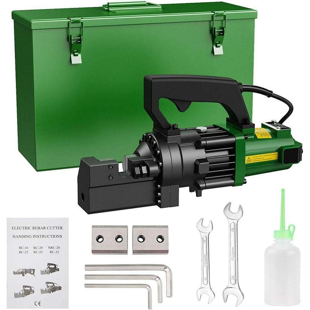 KIWDZFU Electric Hydraulic Rebar Cutter Cutting up to 3/4 in. 4-20mm Replaceable Jaw Blades Fast Cutting Speed 1250 W (1)