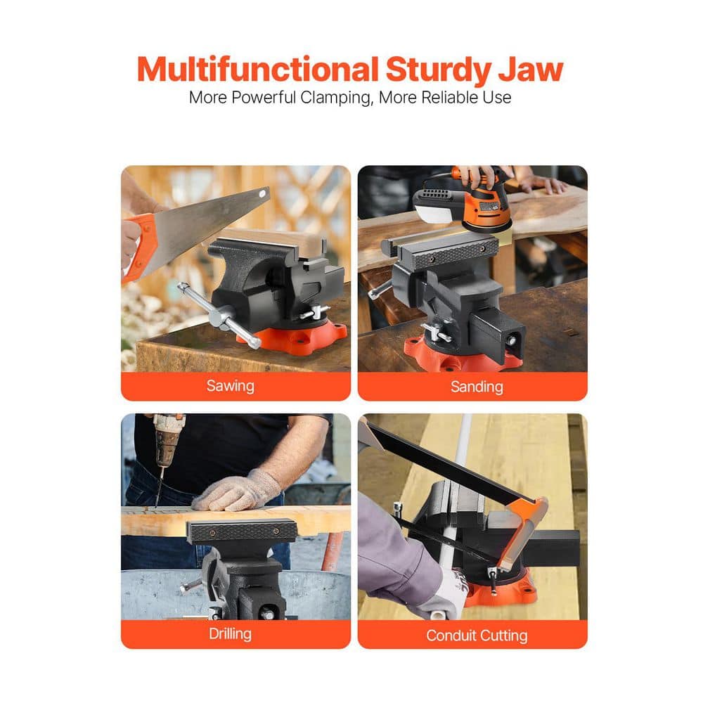 SKYSHALO Bench Vise, 2. 8 in. Throat Depth, 5.5 in. Jaw Width, 5. 5 in. Max Jaw Opening Multipurpose Vise Product (2)