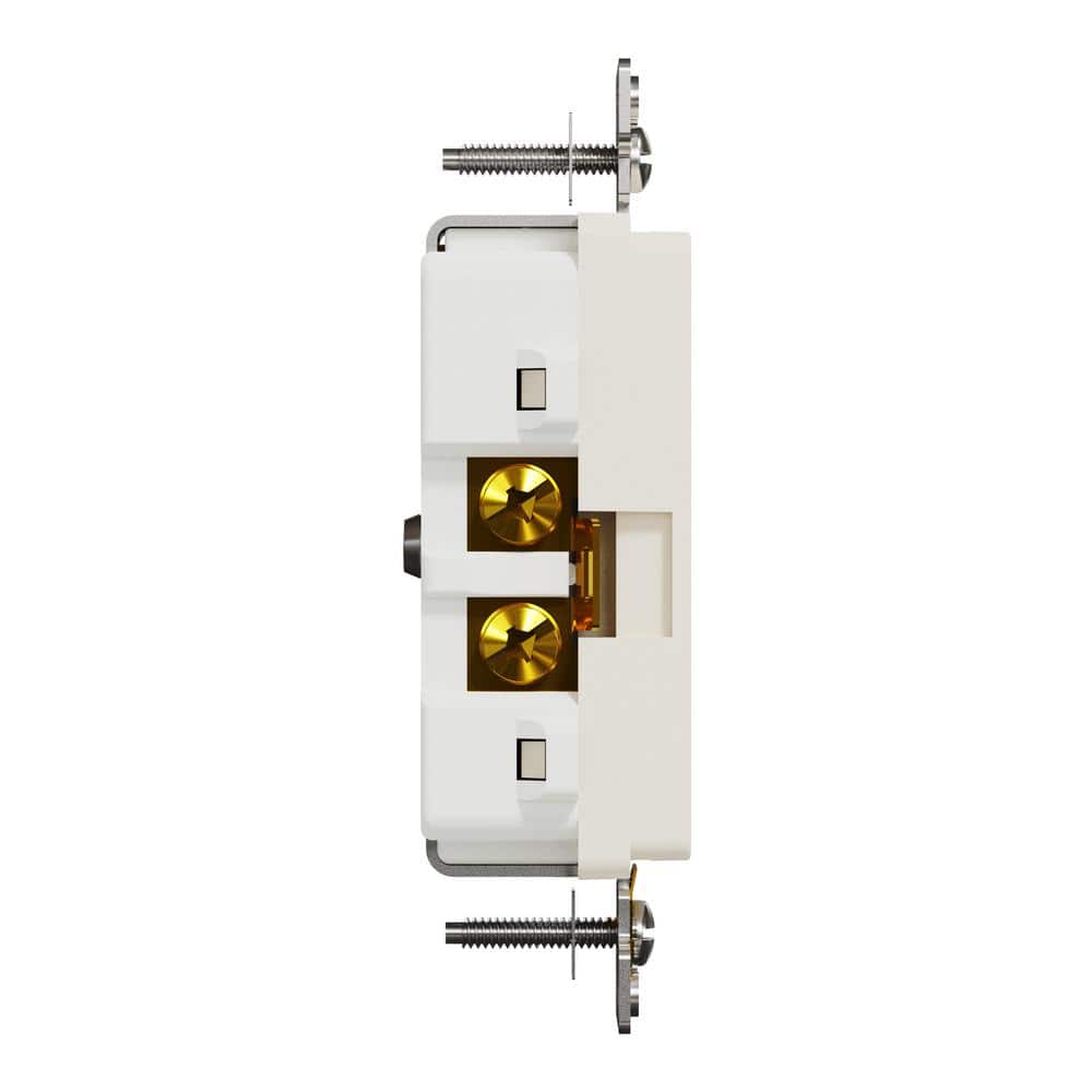 Square D Series 125V Tamper Resistant Indoor Heavy-Duty Duplex Outlet Decorator Receptacle Back Wire Clamps Light Almond (2)
